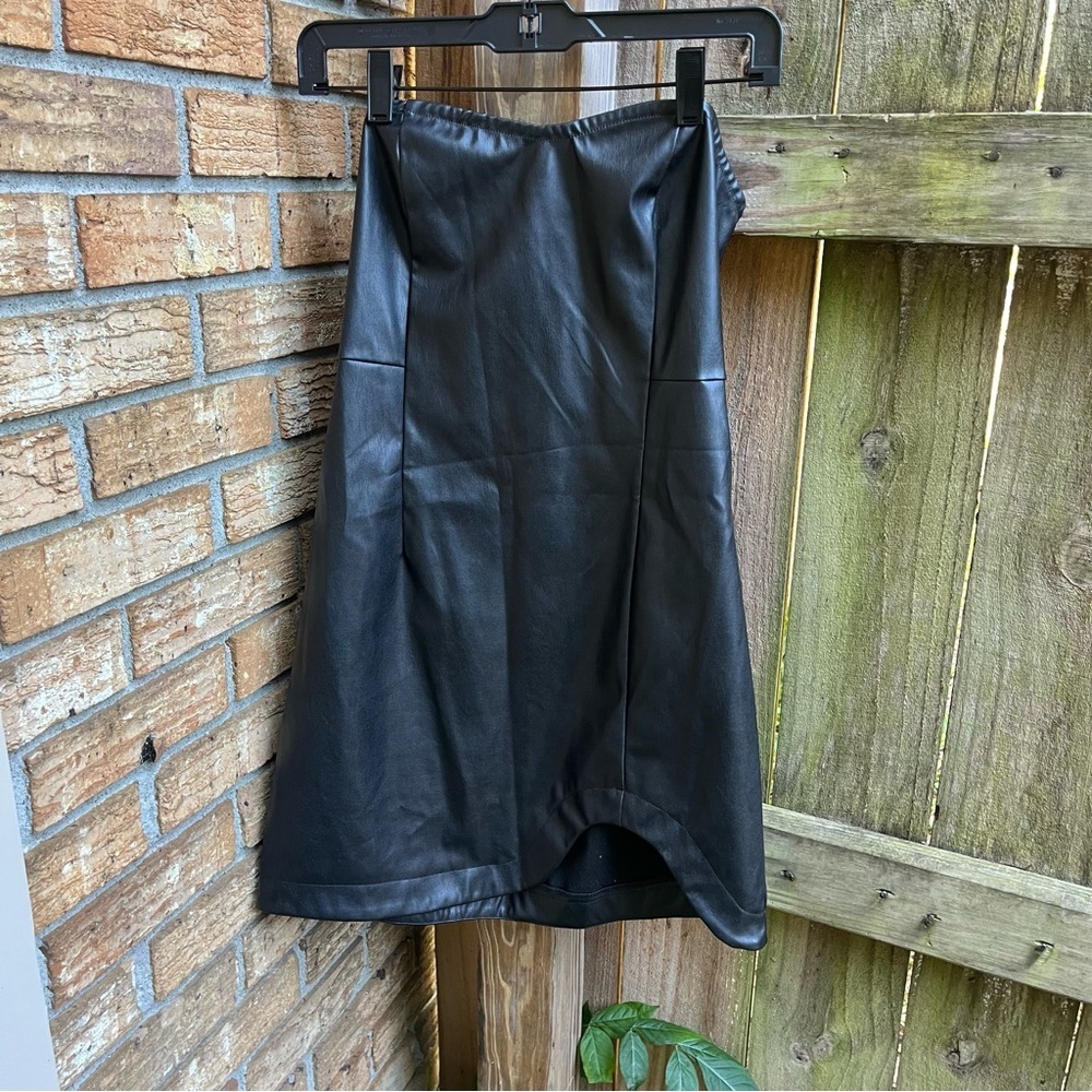 Blue Blush Black Strapless Dress